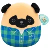 Squishmallows Peluche Pug Marrón Camisa Flannel Verde Azul 30 cm