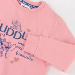Sudadera Infantil Stitch Rosa 60% Algodón