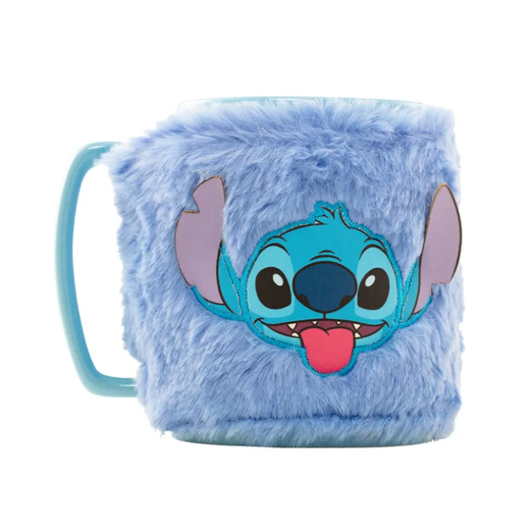 Taza con funda de pelito Stitch 440ml