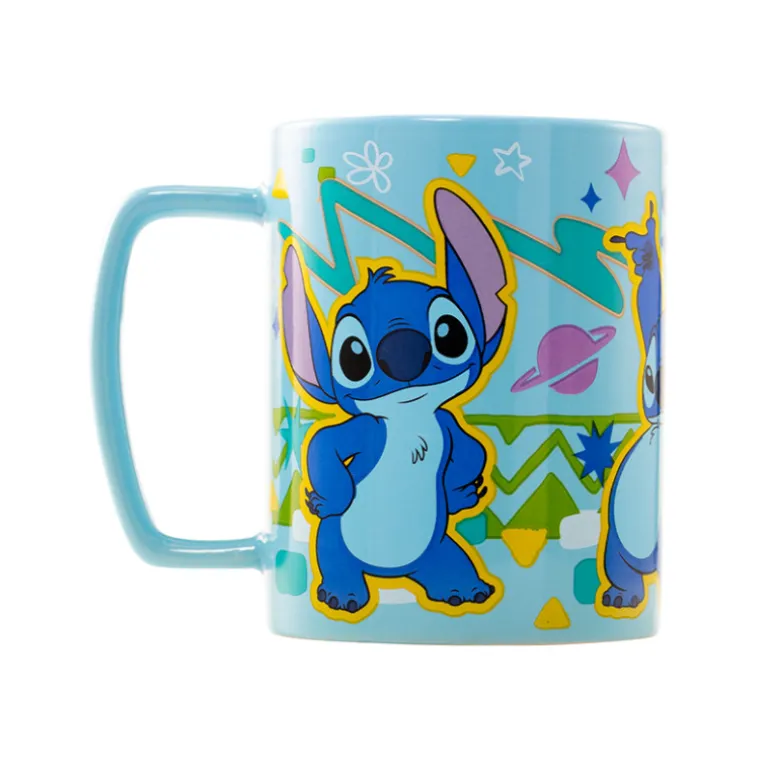 Taza con funda de pelito Stitch 440ml