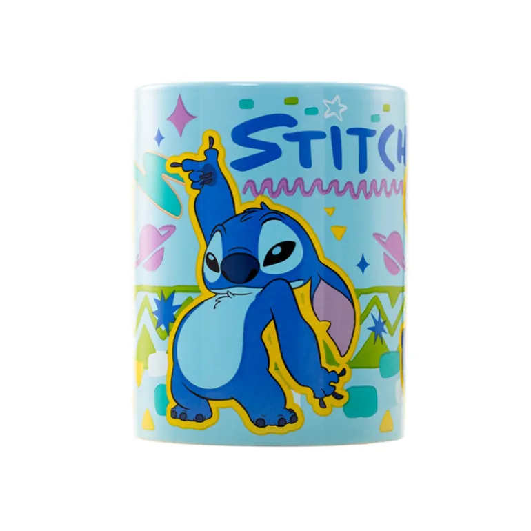Taza con funda de pelito Stitch 440ml