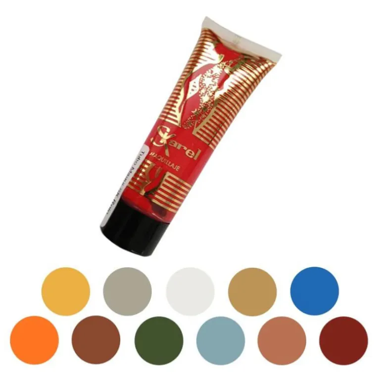 Tubo de maquillaje al agua 20 ml en varios colores.
