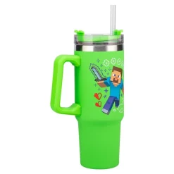 Vaso de Viaje Térmico con Pajita 900ml Minecraft