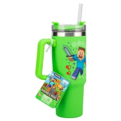 Vaso de Viaje Térmico con Pajita 900ml Minecraft