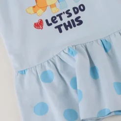 Vestido Bluey French Terry para Niñas 3-6 Años 100% Algodón