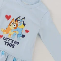 Vestido Bluey French Terry para Niñas 3-6 Años 100% Algodón