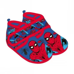 Zapatillas de casa media bota Spiderman para niños, polyester/TPR